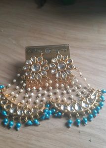 Blue Kundan Earrings