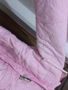 Wow Pink Colour Jacket With Zip, Buttons And Cap