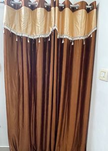 Brown &amp; Gold 9 Feet Curtain 295/- per piece