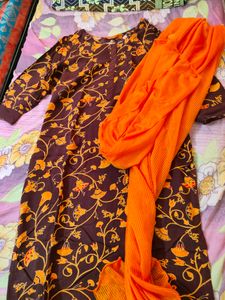 New Rangriti Kurthi With Duppatta Combo Size:34