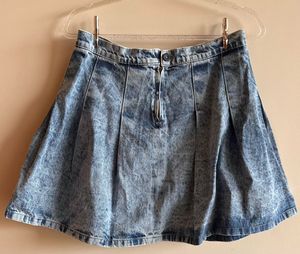 Acid Wash Denim Skirt
