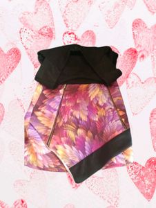 Black And Floral Print Short Dress