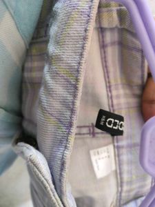 Plaid Wide Leg Trousers( Just NeedTo Washed Iron)