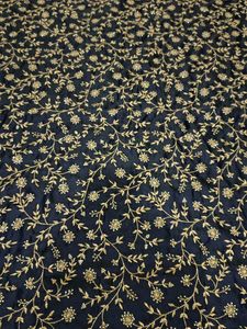 Embroidered Navy Blue Dress Material