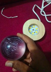 Crystal Ball Night Light Lamp With Chargeing Cable
