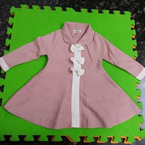 Petal Pink Wollen Frock 1 Year Till + 6 Months