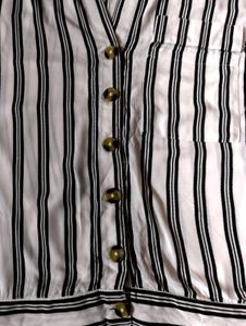 Striped Button-Down Obanai Iguro Top