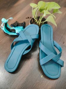 Blue Criss-Cross Flats