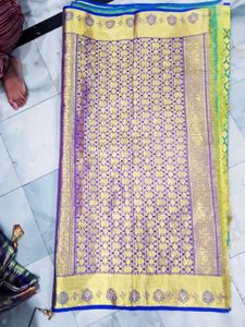 Purple &amp; Gold Embroidered Sari Blouse