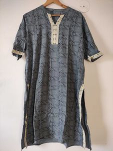 Kurta Palazzo Set With Dupatta, Grey, 46inche