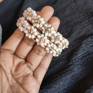 off-white beads bangles