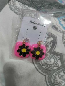 Pink Flower Power Earrings