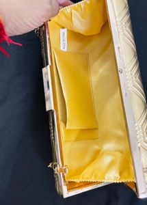 Gold Quilted Clutch