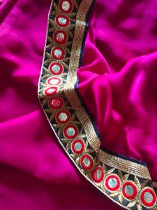 Saree With Embroidery Work Stiched Blouse