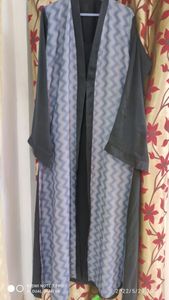 Black Designer Jacket Abaya.