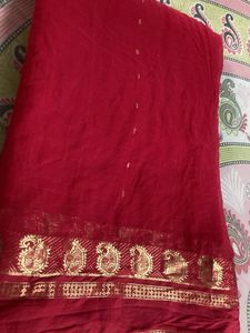 Red &amp; Gold Saree