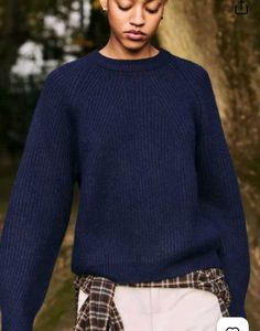 Korean Blue Knit Sweater