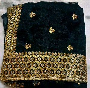 PRICE DROP✨Black And Golden Work Saree✨💕