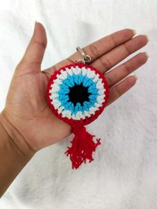 Crochet Evil Eye Keychain