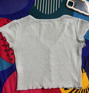 Cute Blue Cropped Cardigan