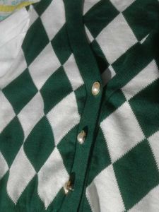 Argyle Knit Top with Blouse