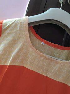 Orange Kurta Casual Fashionable For Women