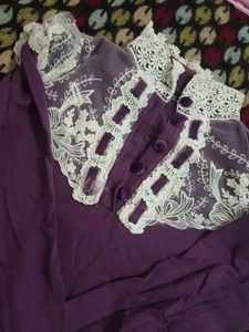 Elegant Purple Lace Sweater