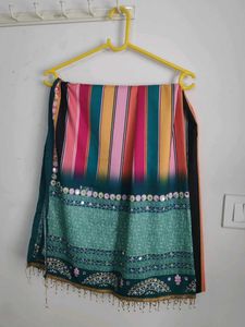 Red Navratri Lehenga Along With Multcolor Dupatta