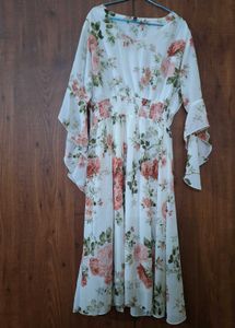 Floral Chiffon Midi Dress