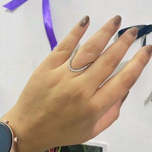 U Shape Silver Reversible Ring