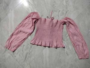Chic Pink CorsetTop (Off Shoulder Long With Sleeve
