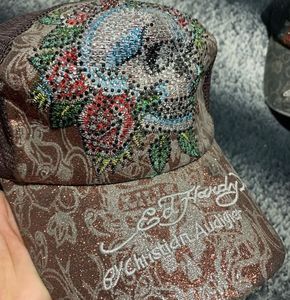 Ed Hardy Skull & Floral Trucker Hat