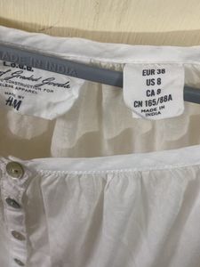 H&amp;M White Top Size Euro 38