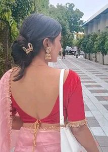 Elegant Velvet &amp; Tissue Saree