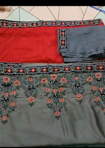 New Saree With Fall Pico And Blouse Piece