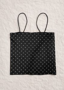 Sleek Black Paisley Print Cami Top