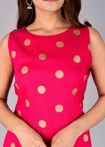 Pink &amp; Gold Polka Dot Dress