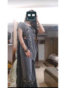Moonlit Glamour Saree🩶✨