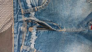 Distressed Denim Shorts