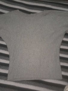 Grey Quarter Sleeves Sweater