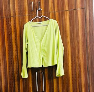 Lime Green Bell Sleeve Top