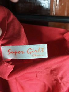 Red Cold Shoulder Top