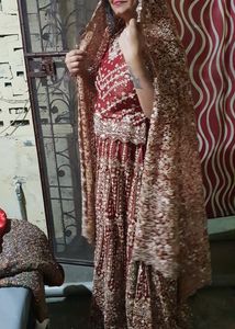 traditional maroon Lehegha