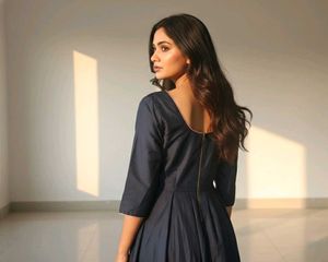 Elegant Navy Blue Ethnic Gown