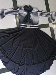Striped Cold Shoulder Dress