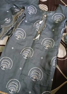 A Party Wear Kurta Set With Pants nd Dupatta