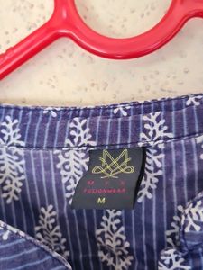 Navy Blue Color Kurti With Stand Colar