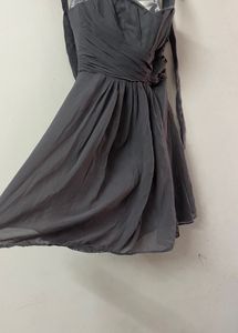Beautiful Backless Grey Halter Neck Dress