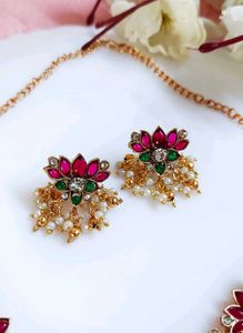 Elegant Lotus Necklace &amp; Earring Set
