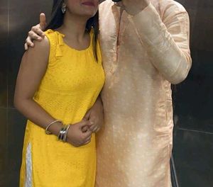 Yellow chikan embroidery Kurta!! Fixed price!!